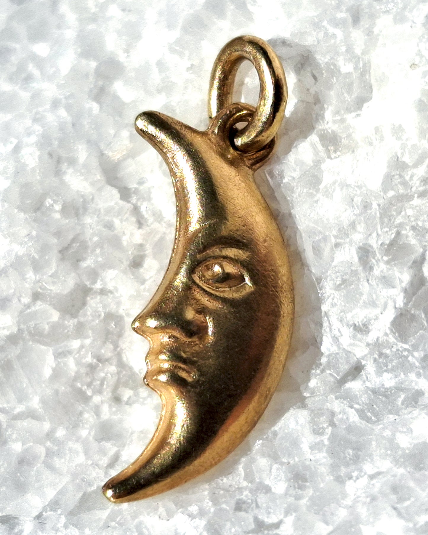 Fine Chain Necklace - Half Moon Pendant