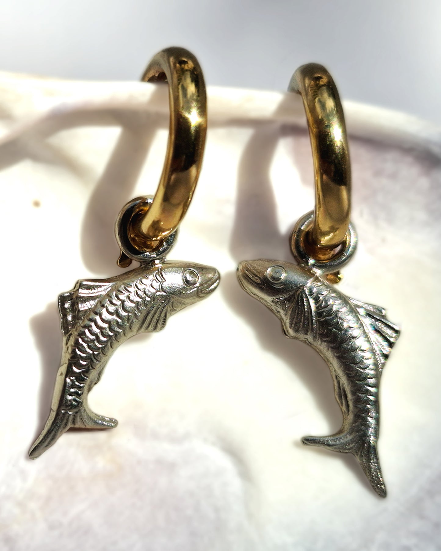 Classic Hoop Earrings - Fish