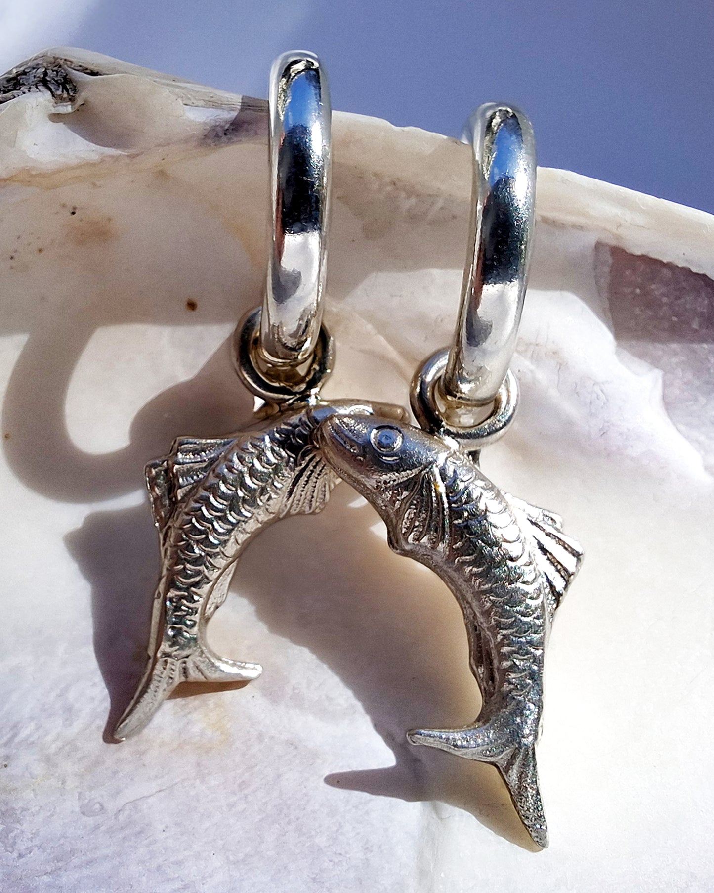 Classic Hoop Earrings - Fish