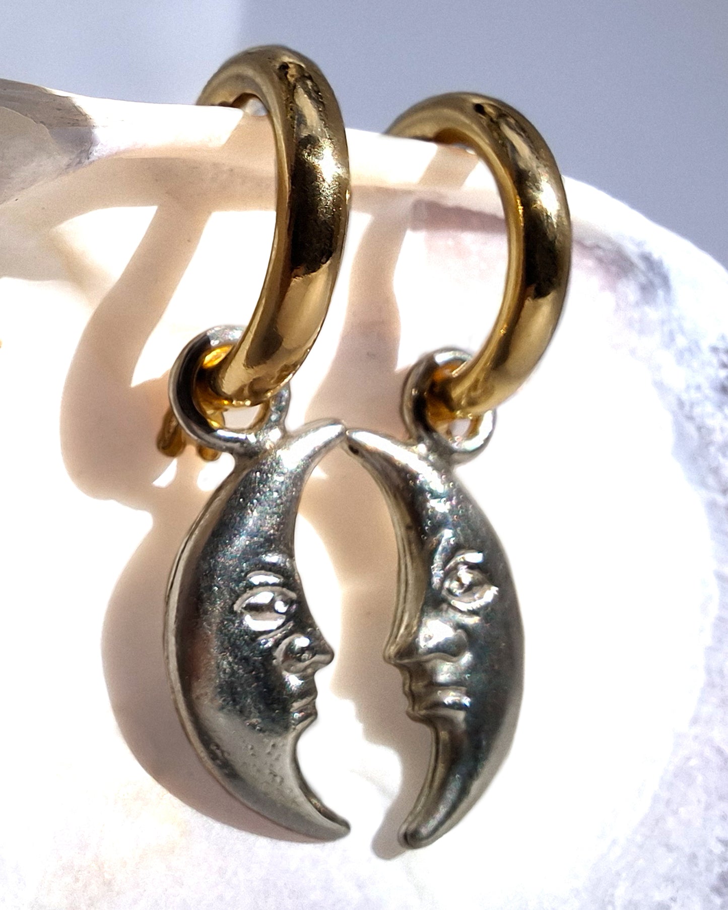 Classic Hoop Earrings - Half Moons