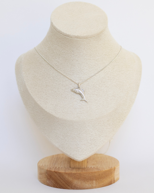 Fine Chain Necklace - Fish Pendant